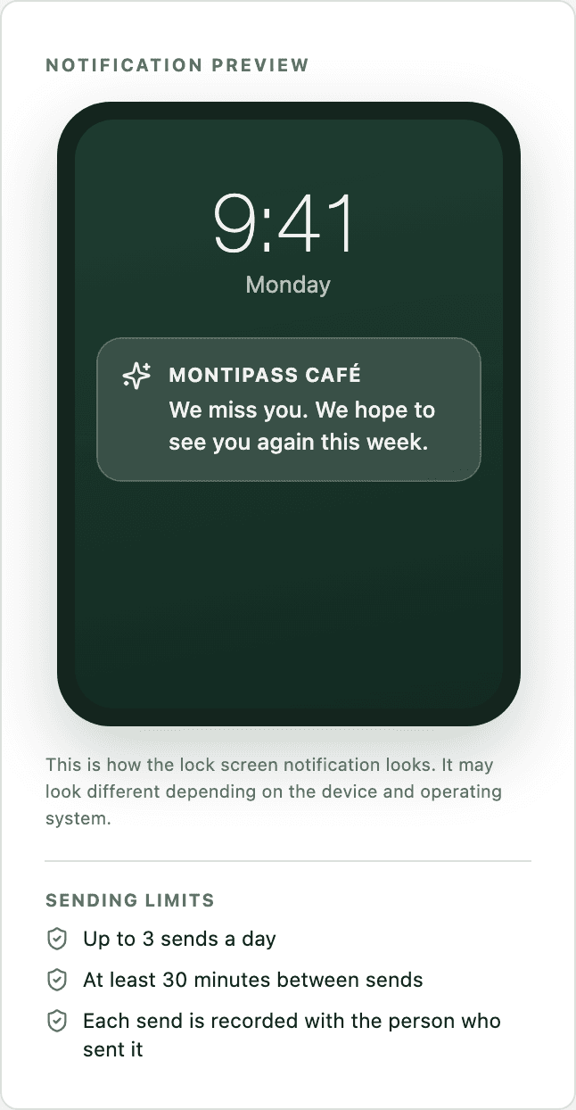 Lock screen notification preview in the panel